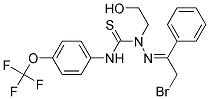 N1-[4-(TRIFLUOROMETHOXY)PHENYL]-2-(2-BROMO-1-PHENYLETHYLIDENE)-1-(2-HYDROXY ETHYL)HYDRAZINE-1-CARBOTHIOAMIDE 结构式