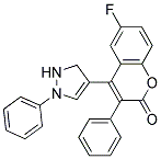 6-FLUORO-3-PHENYL-4-(1-PHENYL-2,3-DIHYDRO-1H-PYRAZOL-4-YL)-2H-CHROMEN-2-ONE 结构式