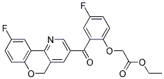 ETHYL {4-FLUORO-2-[(9-FLUORO-5H-CHROMENO[4,3-B]PYRADIN-3-YL)CARBONYL]PHENOXY}ACETATE 结构式