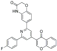 6-[6-(4-FLUORO-PHENYL)-4-(4-OXO-4H-CHROMEN-3-YL)-PYRIDIN-2-YL]-4H-BENZO[1,4]OXAZIN-3-ONE 结构式