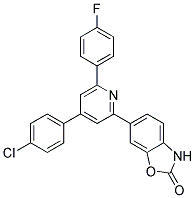 6-[4-(4-CHLORO-PHENYL)-6-(4-FLUORO-PHENYL)-PYRIDIN-2-YL]-3H-BENZOOXAZOL-2-ONE 结构式
