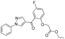 [4-FLUORO-2-(1-PHENYL-1H-PYRAZOLE-4-CARBONYL)-PHENOXY]-ACETIC ACID ETHYL ESTER 结构式