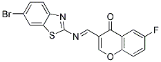 3-{[(E)-6-Bromobenzothiazol-2-ylimino]methyl}-6-fluoro-chromen-4-one 结构式