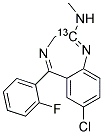 7-CHLORO-5-(2-FLUOROPHENYL)-2-METHYLAMINO-3H-1,4-BENZODIAZEPINE-13C1 结构式