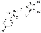 N1-[2-(3,4,5-TRIBROMO-1H-PYRAZOL-1-YL)ETHYL]-4-CHLOROBENZENE-1-SULPHONAMIDE 结构式