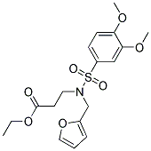 ETHYL 3-[[(3,4-DIMETHOXYPHENYL)SULPHONYL](2-FURYLMETHYL)AMINO]PROPANOATE 结构式