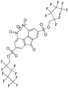 DI(2,2,3,3,4,4,5,5,5-NONAFLUOROPENTYL) 4,5-DINITRO-9-OXO-9H-2,7-FLUORENEDISULPHONATE 结构式