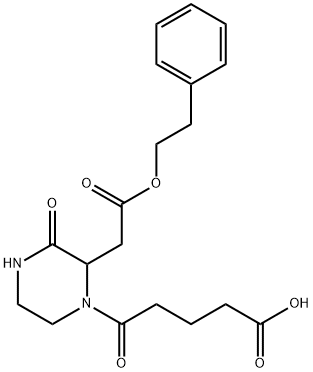 5-OXO-5-{3-OXO-2-[2-OXO-2-(PHENETHYLOXY)ETHYL]-1-PIPERAZINYL}PENTANOIC ACID 结构式