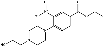 ETHYL 3-NITRO-4-[1-(2-HYDROXYETHYL)-PIPERAZIN-1-YL]BENZOATE 结构式