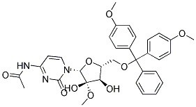5'-O-(4,4'-Dimethoxytrityl)-N-acetyl-2'-methoxycytidine 结构式