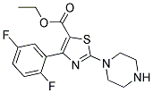 Ethyl 2-(Piperazine-1-Yl)-4-(2,5-Difluorophenyl)-5-Thiazolecarboxylate 结构式