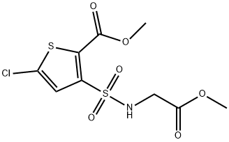 5-氯-3-[N-(甲氧基羰基甲基)氨基磺酰基]-2-噻吩甲酸甲酯 结构式