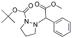 Methyl 2-phenyl-2-pyrazolidin-1-ylacetate, N2-BOC protected 结构式