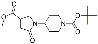 4-[4-(Methoxycarbonyl)-2-oxopyrrolidin-1-yl]piperidine, N-BOC protected 结构式