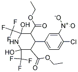 diethyl 4-(4-chloro-3-nitrophenyl)-2,6-dihydroxy-2,6-bis(trifluoromethyl)piperidine-3,5-dicarboxylate 结构式