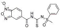 5-[({[(1-methyl-1-oxo-1-phenyl-lambda~6~-sulphanylidene)amino]carbothioyl}amino)carbonyl]-2,1,3-benzoxadiazol-1-ium-1-olate 结构式