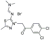 3-[2-(3,4-dichlorophenyl)-2-oxoethyl]-2-{[(dimethylamino)methylidene]amino}-5-methyl-1,3,4-thiadiazol-3-ium bromide 结构式