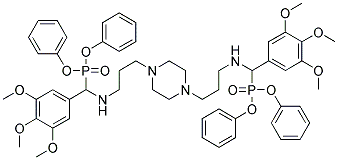 N1-[(diphenylphosphoryl)(3,4,5-trimethoxyphenyl)methyl]-3-[4-(3-{[(diphenyl phosphoryl)(3,4,5-trimethoxyphenyl)methyl]amino}propyl)piperazino]propan-1- amine 结构式