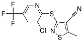 3-{[3-Chloro-5-(trifluoromethyl)pyridin-2-yl]thio}-4-cyano-5-methylisothiazole 结构式