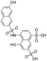 5-hydroxy-4-(2-hydroxynaphthalene-7-sulfonamido)naphthalene-1,7-disulfonic acid 结构式