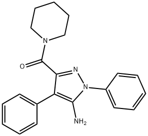 (5-氨基-1,4-二苯基-1H-吡唑-3-基)(哌啶-1-基)甲酮 结构式