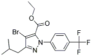 4-BROMO-3-(2-METHYLPROPYL)-1-[4-(TRIFLUOROMETHYL)PHENYL]-1H-PYRAZOLE-5-CARBOXYLIC ACID ETHYL ESTER 结构式