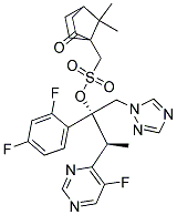 (2R,3S)-2-(2,4-difluorophenyl)-3-(5-fluoropyrimidin-4-yl)-1-(1H-1,2,4-triazol-1-yl)butan-2-ol L-(-)-10-Camphorsulfonate 结构式