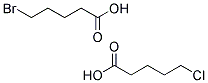 5-Bromopentanoic acid / 5-Chloropentanoic acid 结构式
