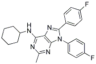 N-CYCLOHEXYL-8,9-BIS(4-FLUOROPHENYL)-2-METHYL-9H-PURIN-6-AMINE 结构式