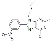 9-Butyl-6-chloro-2-methyl-8-(3-nitrophenyl)-9H-purine 结构式