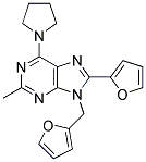 8-(FURAN-2-YL)-9-((FURAN-2-YL)METHYL)-2-METHYL-6-(PYRROLIDIN-1-YL)-9H-PURINE 结构式