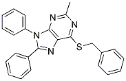 6-(Benzylthio)-2-methyl-8,9-diphenyl-9H-purine 结构式