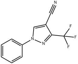 1-苯基-3-三氟甲基-1H-吡唑-4-腈 结构式