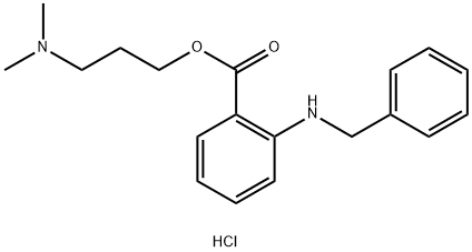 3-DIMETHYLAMINOPROPYL 2-BENZYLAMINOBENZOATE HYDROCHLORIDE 结构式