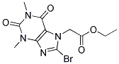 Ethyl 2-(8-bromo-1,3-dimethyl-2,6-dioxo-2,3,6,7-tetrahydro-1H-purin-7-yl)acetate, tech 结构式