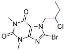 8-BROMO-7-(2-CHLOROBUTYL)-1,3-DIMETHYL-2,3,6,7-TETRAHYDRO-1H-PURINE-2,6-DIONE, TECH 结构式