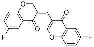 6-Fluoro-3-[(E)-(6-fluoro-4-oxo-2H-chromen-3(4H)-ylidene)methyl]-4H-chromen-4-one 结构式
