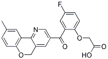 {4-FLUORO-2-[(9-METHYL-5H-CHROMENO[4,3-B]PYRIDIN-3-YL)CARBONYL]PHENOXY}ACETIC ACID 结构式