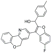 [5-Fluoro-3-(10H-9-oxa-4-aza-phenanthren-2-yl)-benzofuran-2-yl]-p-tolyl-methanol 结构式