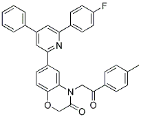 6-[6-(4-FLUORO-PHENYL)-4-PHENYL-PYRIDIN-2-YL]-4-(2-OXO-2-P-TOLYL-ETHYL)-4H-BENZO[1,4]OXAZIN-3-ONE 结构式