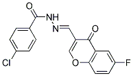 4-CHLOROBENZOIC ACID [1-(6-FLUORO-4-OXO-4H-CHROMEN-3-YL)-METH-(E)-YLIDENE]-HYDRAZIDE 结构式