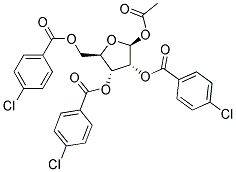 ACETYL 2,3,5-TRI-O-P-CHLOROBENZOYL-B-D-RIBOFURANOSIDE 结构式