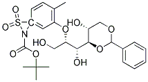 4,6-O-BENZYLIDENE-N-(TERT-BUTOXYCARBONYL)-2-O-(4-TOLUENESULFONYL)-1,5-IMINO-D-GLUCITOL 结构式