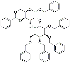 BENZYL 4,6-O-BENZYLIDENE-2-O-(2,3,4,6-TETRA-O-BENZYL-A-D-GALACTOPYRANOSYL)-D-GALACTOPYRANOSIDE 结构式