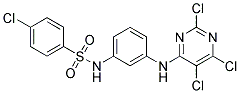 N1-{3-[(2,5,6-TRICHLOROPYRIMIDIN-4-YL)AMINO]PHENYL}-4-CHLOROBENZENE-1-SULPHONAMIDE 结构式