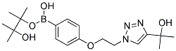 4-{2-[4-(2-Hydroxypropan-2-yl)-1,2,3-triazol-1-yl]ethoxy}benzeneboronic acid, pinacol ester 结构式
