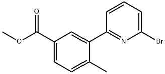 3-(6-溴吡啶-2-基)-4-甲基苯甲酸甲酯 结构式