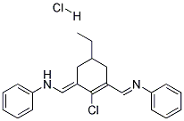 N-2-chloro-5-ethyl-3-(phenylamino)methylene-1-cyclohexen-1-ylmethylene-Benzenaminemonohydrochloride 结构式