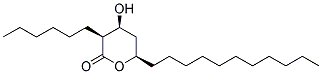 (3S,4S,6R)-3-Hexyl-4-hydroxy-6-undecyl-tetrahydro-pyran-2-one 结构式