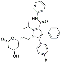 5-(4-FLUORO-PHENYL)-1-[2-((2R,4R)-4-HYDROXY-6-OXO-TETRAHYDRO-PYRAN-2-YL)-ETHYL]-2-ISOPROPYL-4-PHENYL-1H-PYRROLE-3-CARBOXYLIC ACID PHENYLAMIDE 结构式